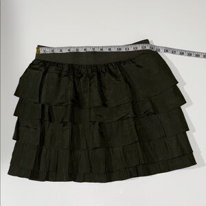 J Crew Skirt Size 2 Green Tiered Above Knee Casual